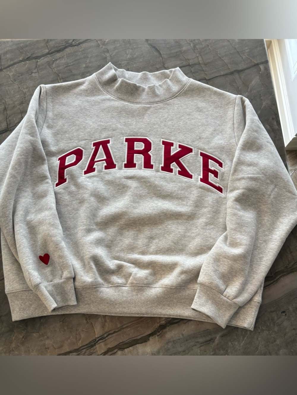 Parke Varsity Mock Neck Gray/Crimson L/XL